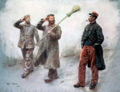 „Obowiązek zmęczeniowy w Kwaterze Głównej”, więźniowie niemieccy w Dinan, 1915, 1926 autorstwa Maurice Orange