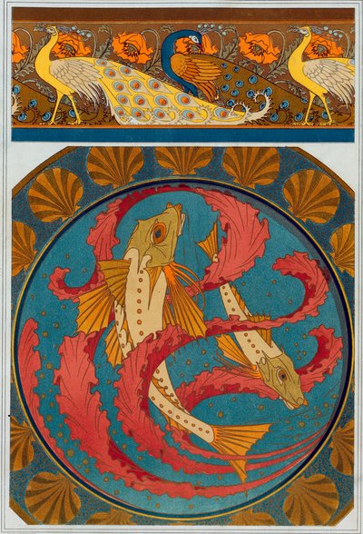 Projekty dla Peacock and Poppy Border, wyd. 1897. autorstwa Maurice Pillard Verneuil