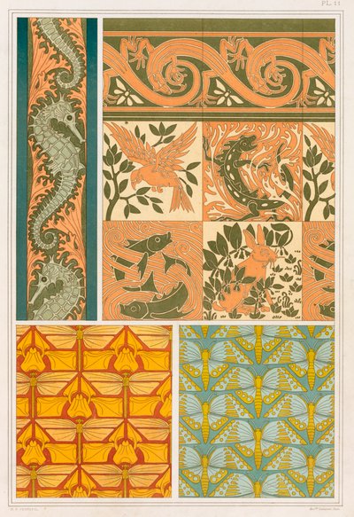 Wzory tapet i płytek ceramicznych, wyd. 1897. autorstwa Maurice Pillard Verneuil