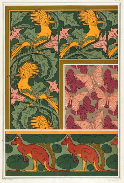 Wzory tapet i tkanin jedwabnych, pub. 1897. autorstwa Maurice Pillard Verneuil