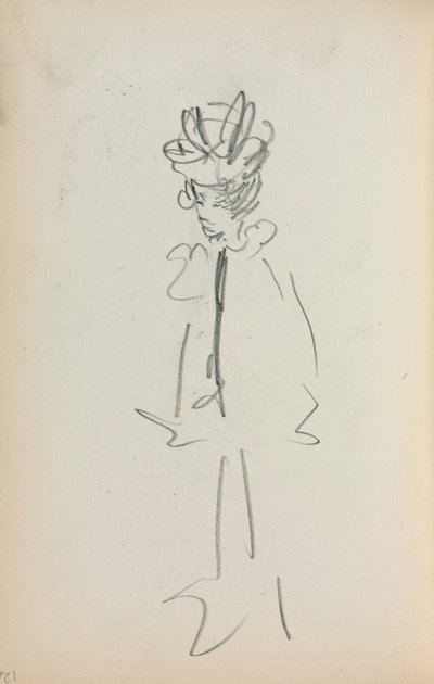Włoski szkicownik: Stojąca kobieta, widok 3/4 (strona 126) autorstwa Maurice Prendergast