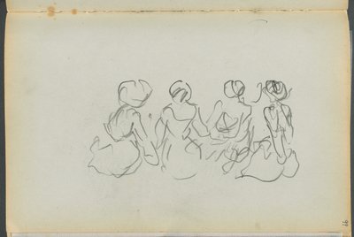 Szkicownik - The Granite Shore Hotel, Rockport, strona 099: Siedzące postacie kobiece autorstwa Maurice Prendergast