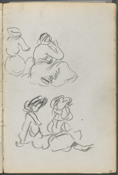 Szkicownik, The Dells, nr 127, strona 093: Postacie siedzące autorstwa Maurice Prendergast