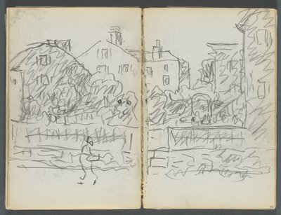 Szkicownik, The Dells, nr 127, strona 094 i 95: Village Street autorstwa Maurice Prendergast