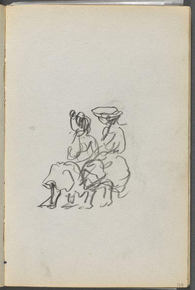 Szkicownik, The Dells, nr 127, strona 119: Dwie siedzące postacie autorstwa Maurice Prendergast