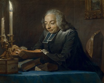 Abbe Jean-Jacques Huber, 1742 (pastel) autorstwa Maurice Quentin de La Tour