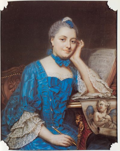 Portret Marie Fel, ok.1753 autorstwa Maurice Quentin de La Tour