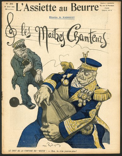 Okładka „L’Assiette au Beurre”, numer 264, w kolorze satyrycznym autorstwa Maurice Radiguet
