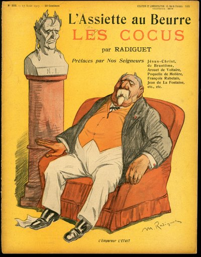 Okładka „L’Assiette au Beurre”, numer 333, w kolorze satyrycznym autorstwa Maurice Radiguet