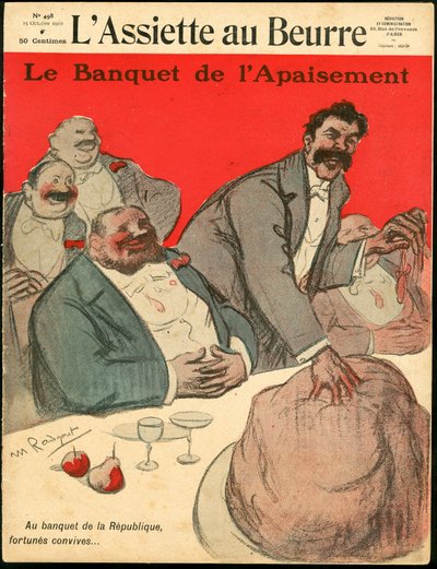 Okładka „L’Assiette au Beurre”, numer 498, Satyryczna w kolorach autorstwa Maurice Radiguet