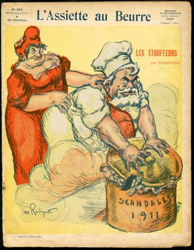 Okładka „L’Assiette au Beurre”, numer 557, Satyryczna w kolorach autorstwa Maurice Radiguet