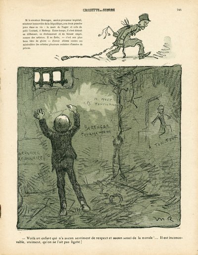 Talerz Maślany, numer 411, w kolorze satyrycznym autorstwa Maurice Radiguet
