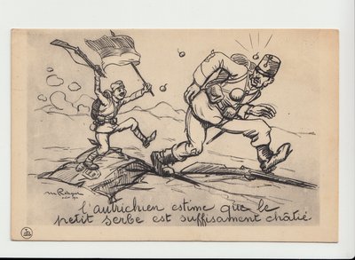 Pocztówka, satyryczna czarno-biała autorstwa Maurice Radiguet