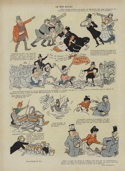 Czerwony Midi. Ilustracja do Le Rire autorstwa Maurice Radiguet