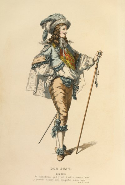Kostium do roli Don Juana, ok. 1868 r. (rycina) autorstwa Maurice Sand