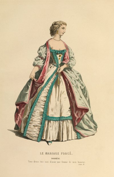 Kostium do roli Dorimene, ok. 1868 r. (rycina) autorstwa Maurice Sand