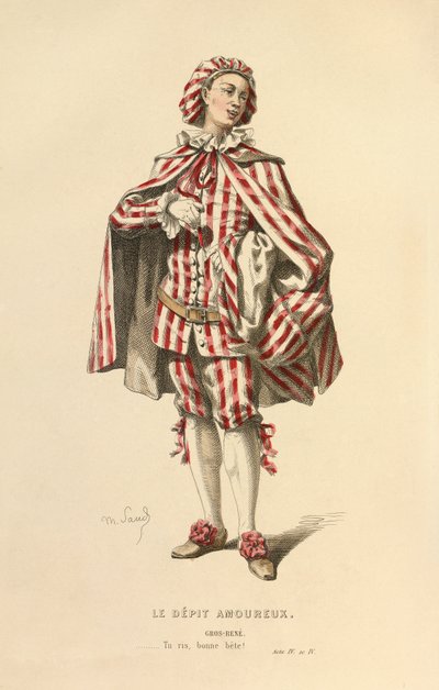 Kostium do roli Gros - Rene, ok. 1868 r. (rycina) autorstwa Maurice Sand
