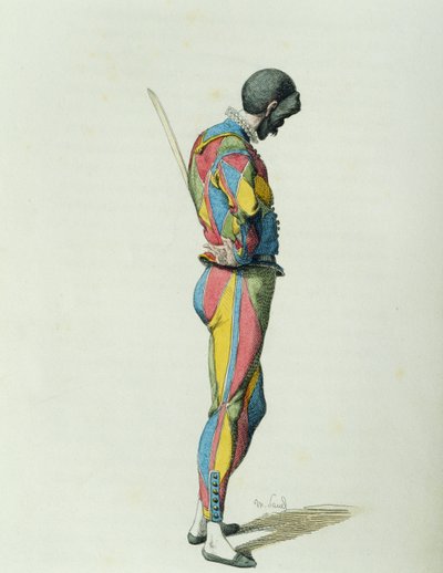 Arlekin w 1858, Maurice Sand (1823-1889) autorstwa Maurice Sand