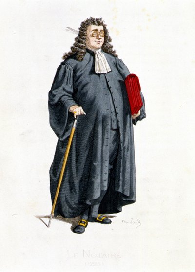 Le Notaire w „”Masques et bouffons”” (komedia włoska), tekst i rysunki Maurice Sand, akwaforty A. Manceau, przedmowa Georges Sand, Paryż, Michel Lévy Frères autorstwa Maurice Sand