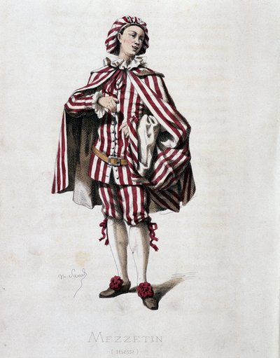 Portret Mezzetina (Scapin) autorstwa Maurice Sand