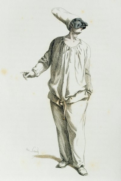 Pulcinella w 1800 roku, Maurice Sand (1823-1889) autorstwa Maurice Sand