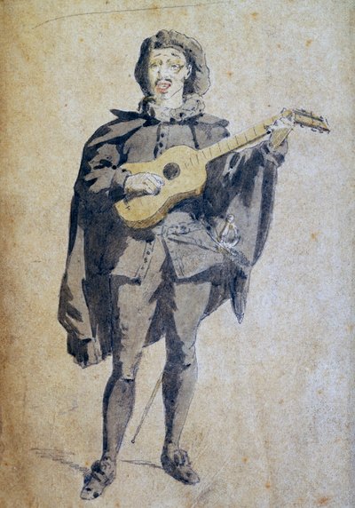 Scaramouche, ilustracja Maurice Sand (1823-1889), rycina z opracowania Commedia dell
