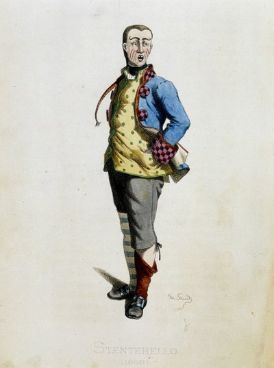 Stenterello czerpie z „Masques et bouffons” (komedia włoska), tekst i rysunki Maurice Sand, ryciny A. Manceau, przedmowa Georges Sand, Paryż, Michel Levy Freres autorstwa Maurice Sand