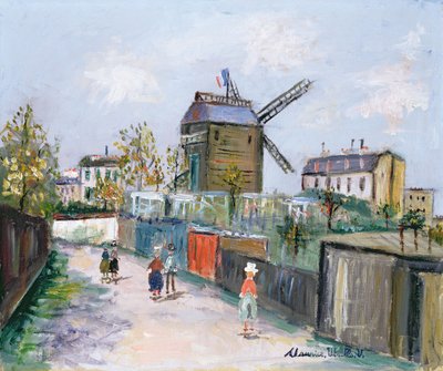 Le Moulin de la Galette, ok. 1930 r. (olej na płótnie) autorstwa Maurice Utrillo