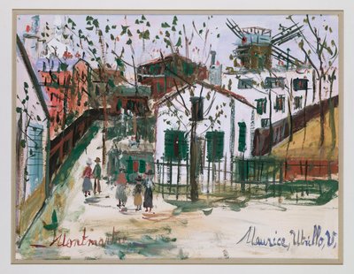 Montmartre (gwasz na papierze) autorstwa Maurice Utrillo