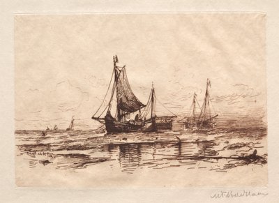 Łodzie rybackie na plaży w Scheveningen. autorstwa Maurits Frederik Hendrik De Haas