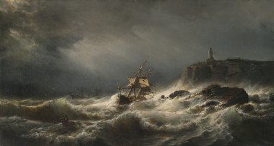 Wrak na wyspie Jersey, 1862 autorstwa Mauritz Frederik Hendrik De Haas