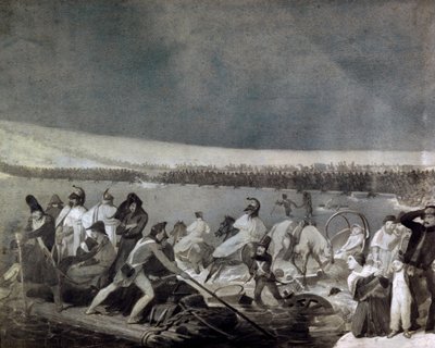 Odwrót z Rosji (1812): „” przejście Berezyny (Berezyny) przez wojska francuskie 28 listopada autorstwa Mauro Conconi