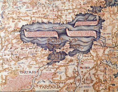 Widok na Morze Czarne Szczegół mapy świata (mappamundi) brata Maurusa (Mauro) kamedułów 1459 Biblioteca Marciana, Wenecja autorstwa Mauro Fra