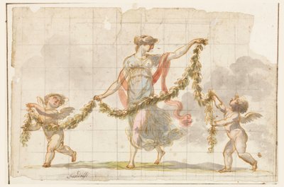 Rysunek, malowidło ścienne, ok. 1820 r. autorstwa Mauro Gandolfi