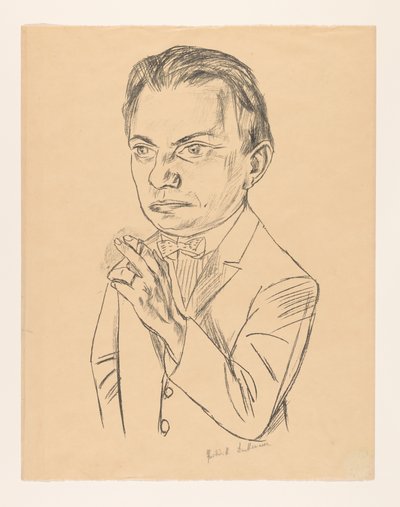 Autoportret z papierosem autorstwa Max Beckmann (signed by artist)