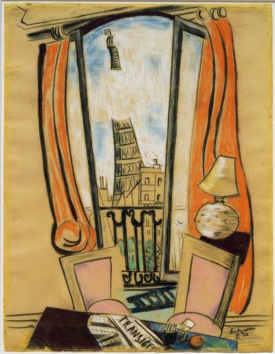 Widok z okna (Wieża Eiffla) autorstwa Max Beckmann
