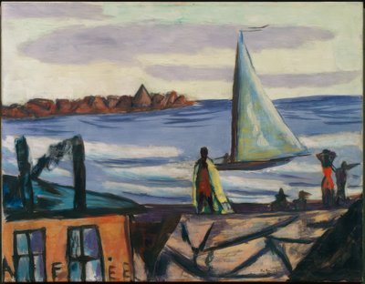 Widok na łazienkę w pobliżu Bandol autorstwa Max Beckmann
