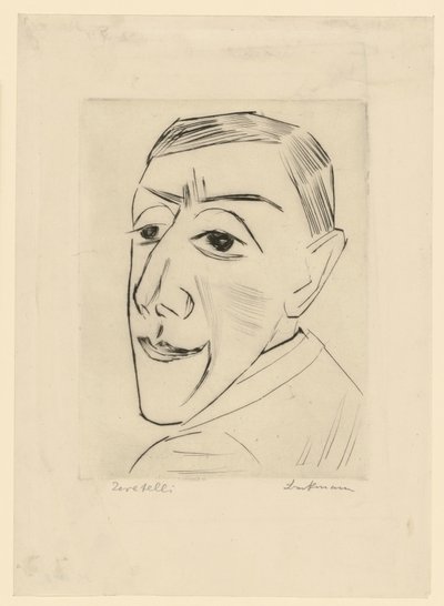 Portret aktora N. M. Zeretellego (plansza 4 z: Trzeciej teki Ganimedesa) autorstwa Max Beckmann