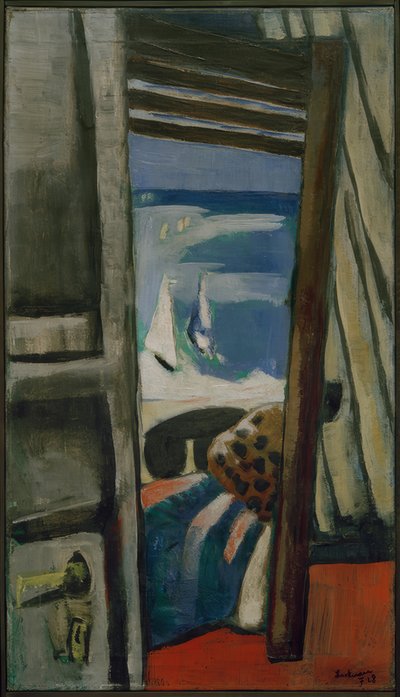 Widok na morze, czerwony, szary, niebieski autorstwa Max Beckmann