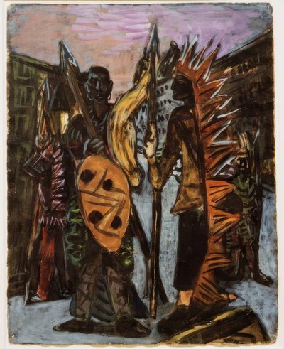 Chłopcy grający w Indian autorstwa Max Beckmann