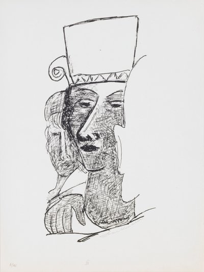 Tańcząca para, płyta 7 z portfolio „Dzień i sen” autorstwa Max Beckmann