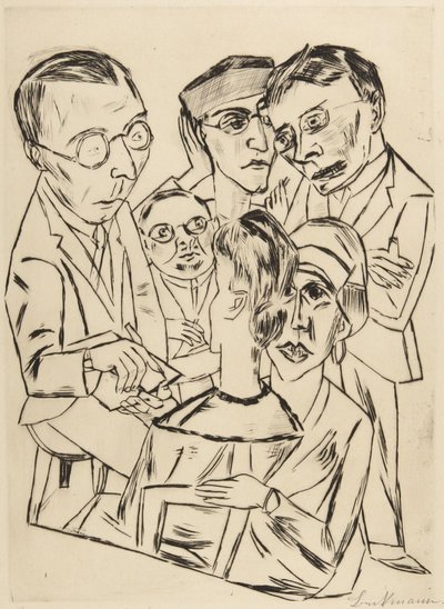 Rysownik w towarzystwie autorstwa Max Beckmann