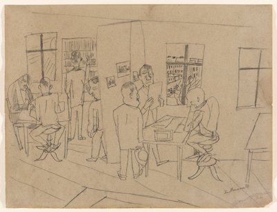 Pokój redakcyjny autorstwa Max Beckmann