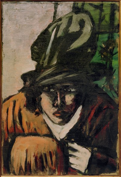Kobieta w kapeluszu i mufce autorstwa Max Beckmann