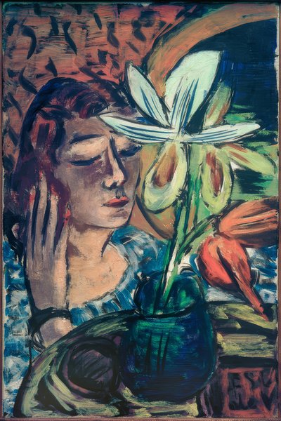 Kobieta z orchideą autorstwa Max Beckmann