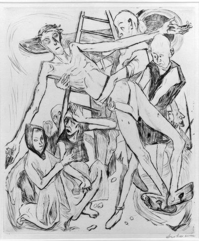 Półnaga z kotem autorstwa Max Beckmann