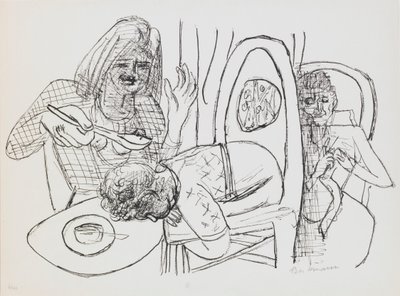 Nie chcę jeść mojej zupy, płyta 6 z portfolio „Dzień i sen” autorstwa Max Beckmann