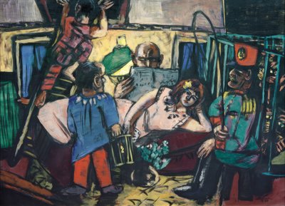 Im Artistenwagen autorstwa Max Beckmann