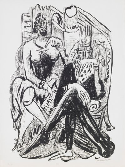 Król i Demagog, płyta 8 z teki „Dzień i sen” autorstwa Max Beckmann