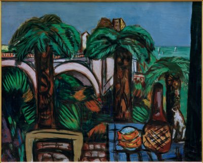 Krajobraz z trzema palmami. Beaulieu autorstwa Max Beckmann